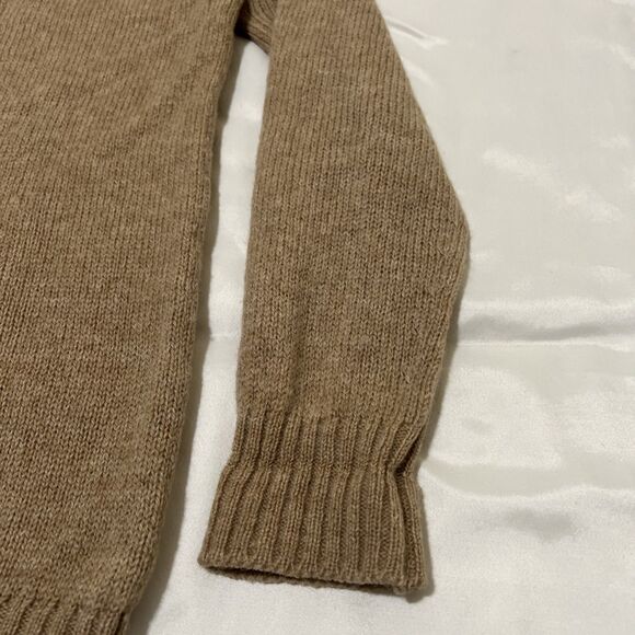 Alexander’s Sweater 100% Pure Wool Shetland Made In Scotland Size S Tan - Picture 12 of 15